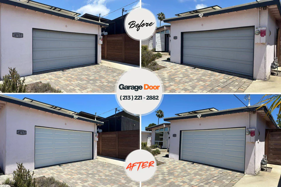 Before and after: garage door repair Evansburg, PA